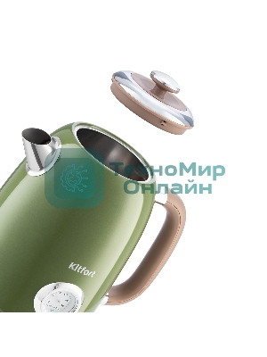 Чайник электрический Kitfort KT-6110 1.7л. 2200Вт зеленый (корпус: нержавеющая сталь)