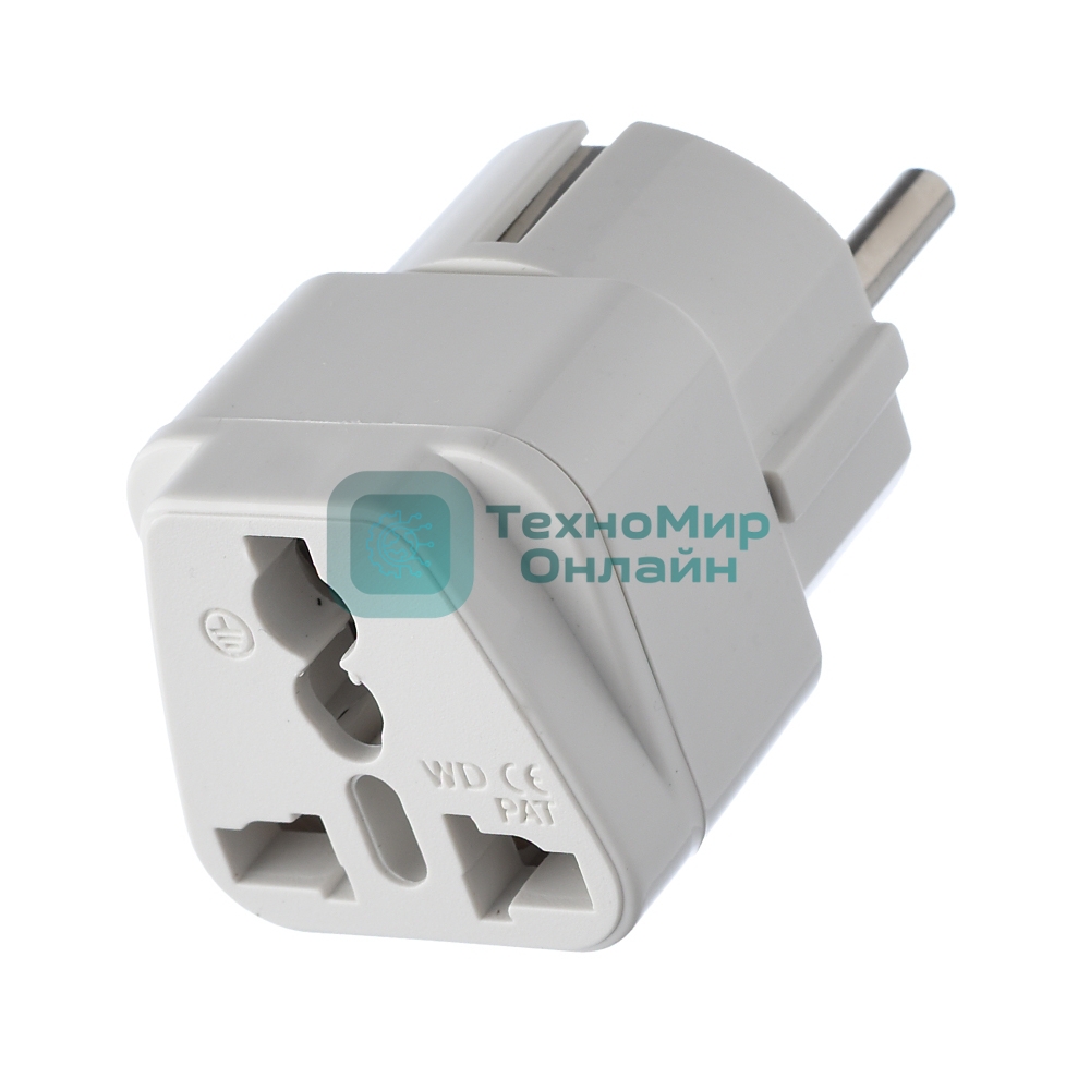 Сетевой переходник GoPower универсальный 1р.С/З белый (1/10/800)