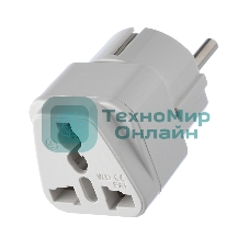 Сетевой переходник GoPower универсальный 1р.С/З белый (1/10/800)