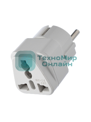 Сетевой переходник GoPower универсальный 1р.С/З белый (1/10/800)