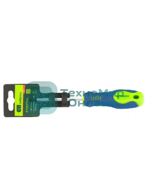 Отвертка Сибртех, PZ1 х 80 мм, CrV, двухкомпонентная рукоятка