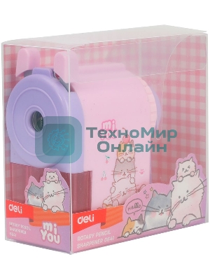 Точилка для карандашей механическая Deli E0641 miYou, 1 отверстие, пластик, ассорти