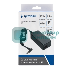 Блок питания Gembird для ноутбуков HP NPA-AC31, 19.5В/2.31А, 45Вт, штекер 4.5x3мм