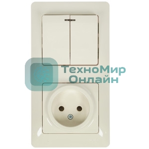 Блок комбинированный GLOSSA розетка + выкл. 2-кл. беж. SchE