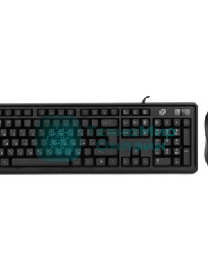 Комплект клавиатура+мышь Oklick S605 проводной, USB, 2400 DPI, чёрный