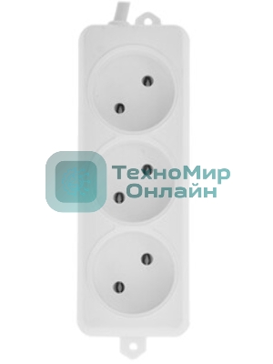 Удлинитель Гарнизон EL-NL3-W-3, 3 розетки допустимый ток 10А, длина 3 метра.