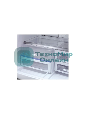 Холодильник Sharp SJ-FS97VSL серебристый трехкамерный 393/207 л морозилка снизу