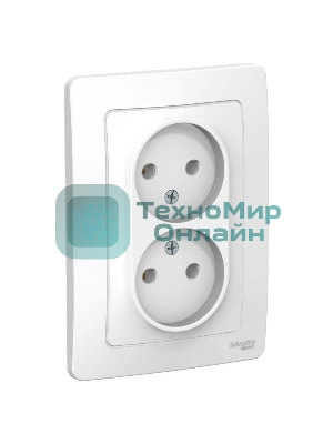 Розетка 2-м СП Blanca 16А 250В без шторок без заземл. белый SchE BLNRS000021