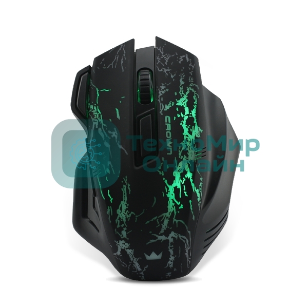 Мышь проводная Crown Gaming CMXG-601 черный, 1800 dpi, USB, кнопки - 7
