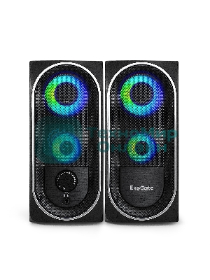 Акустическая система 2.0 ExeGate EX289686RUS Accord 220 (питание USB, 2х3Вт (6Вт RMS), 60-20000Гц, черный, RGb подсветка)