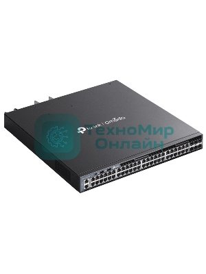 Стекируемый управляемый коммутатор TP-Link SG6654XHP 3го уровня Omada с 48 гигабитными портами PoE+ и 6 портами SFP+