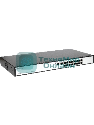 Коммутатор неуправляемый PoEORIGO OS1218P/190W/A1A 16x100Base-TX PoE+, 2x1000Base-T, PoE-бюджет 190 Вт, корпус металл