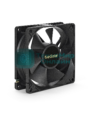 Вентилятор для корпуса ExeGate E08025H4P-PWM черный, 80 мм, 2300 об/мин, 23 дБ, 4 pin