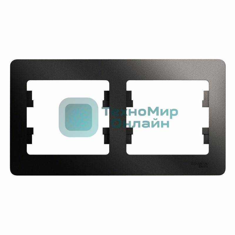 Рамка 2-м Glossa горизонт. антрацит SchE GSL000702