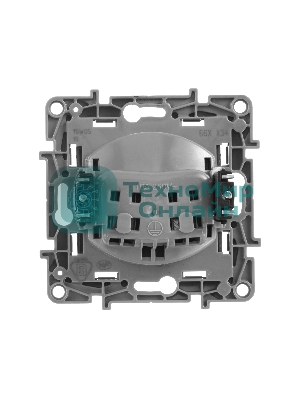 Розетка 2К на винтах, защ. шт., антрацит ETIKA