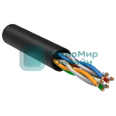 Кабель связи ITK витая пара U/UTP, cat.5e 4х2х24AWG solid, LDPE, 305м, черный