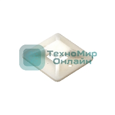 Самоклеющаяся площадка для крепления стяжек ExeGate EX293141RUS STM2020W-100 (20х20 мм, halogen free, -40°C - +85°C, белая, 100 шт)
