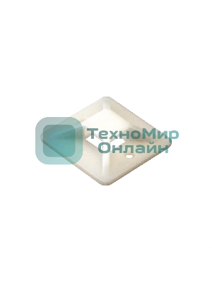 Самоклеющаяся площадка для крепления стяжек ExeGate EX293141RUS STM2020W-100 (20х20 мм, halogen free, -40°C - +85°C, белая, 100 шт)