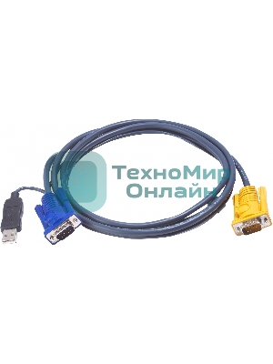 Переключатель ATEN 2L-5202UP Шнур, монитор+клавиатура+мышь Intelligent CABLE HD15M/USBAM 1.8M