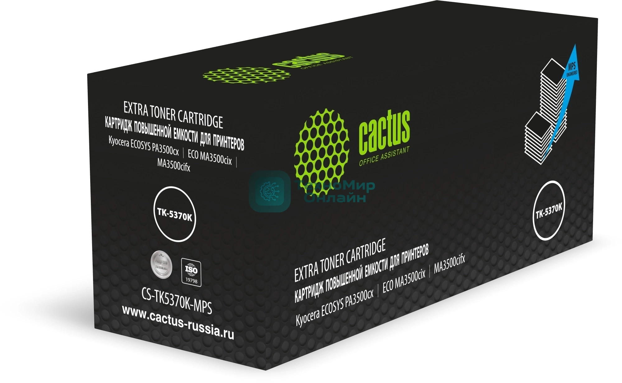 Картридж лазерный Cactus CS-TK5370K-MPS черный (18500стр.) для Kyocera ECOSYS PA3500cx/ECO MA3500cix/MA3500cifx