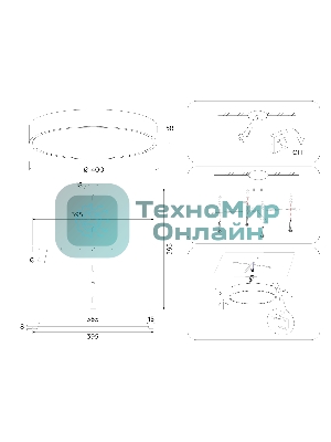 Потолочный светодиодный светильник Ambrella light FV5530 BK черный LED 45W 4200K D400*58 (Без ПДУ)
