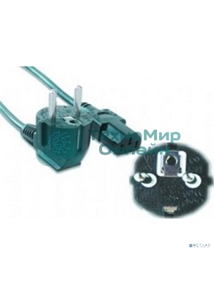 Кабель питания Gembird 1.8м, VDE(0.75мм), черный, с зазем., пакет