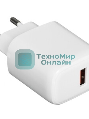 Сетевое зарядное устройство Qumo Energy PD 35Вт, (модель 0117), порты: USB-A QC3.0 + USB Type-C PD, белый