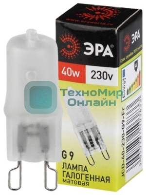 Лампа галогенная ЭРА G9-JCD-40-230V-Cl(100/1000/35000)