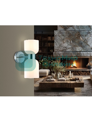 Настенный светильник Ambrella light LH56087/2 СH/FR хром/белый матовый E14*2 max 40W 215*120*300