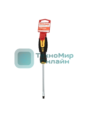Отвертка шлицевая Rexant SL 6х125 мм, двухкомпонентная рукоятка