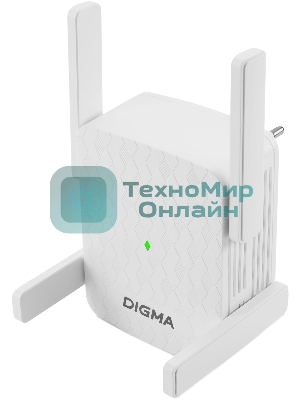 Повторитель беспроводного сигнала Digma D-WR310 (D-WR310V2) N300 Wi-Fi белый