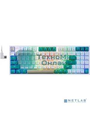 Клавиатура беспроводная Defender REDRAGON VEIGAR USB, Bluetooth/Радиоканал, бело-голубая