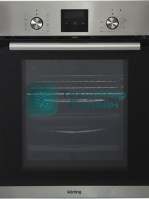 Встраиваемая электрическая духовка Korting OKB 7931 CMX 59.6 х 45 x 55 см, 9 режимов нагрева, сенсорное электронное управление TouchControl, LED дисплей Cold White белого цвета, утапливаемые переключатели, телескопические направляющие на 1-м уровне, нержавеющая сталь