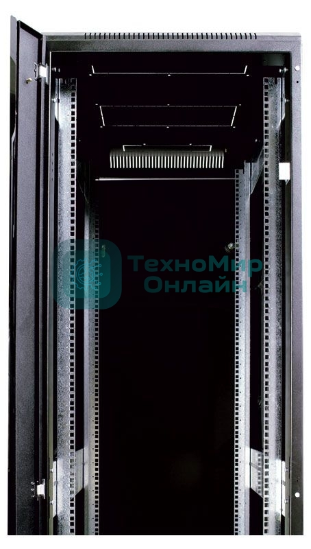 Шкаф телекоммуникационный напольный 42U (600x600) дверь стекло, черный (ШТК-М-42.6.6-1ААА-9005) (3 коробки)