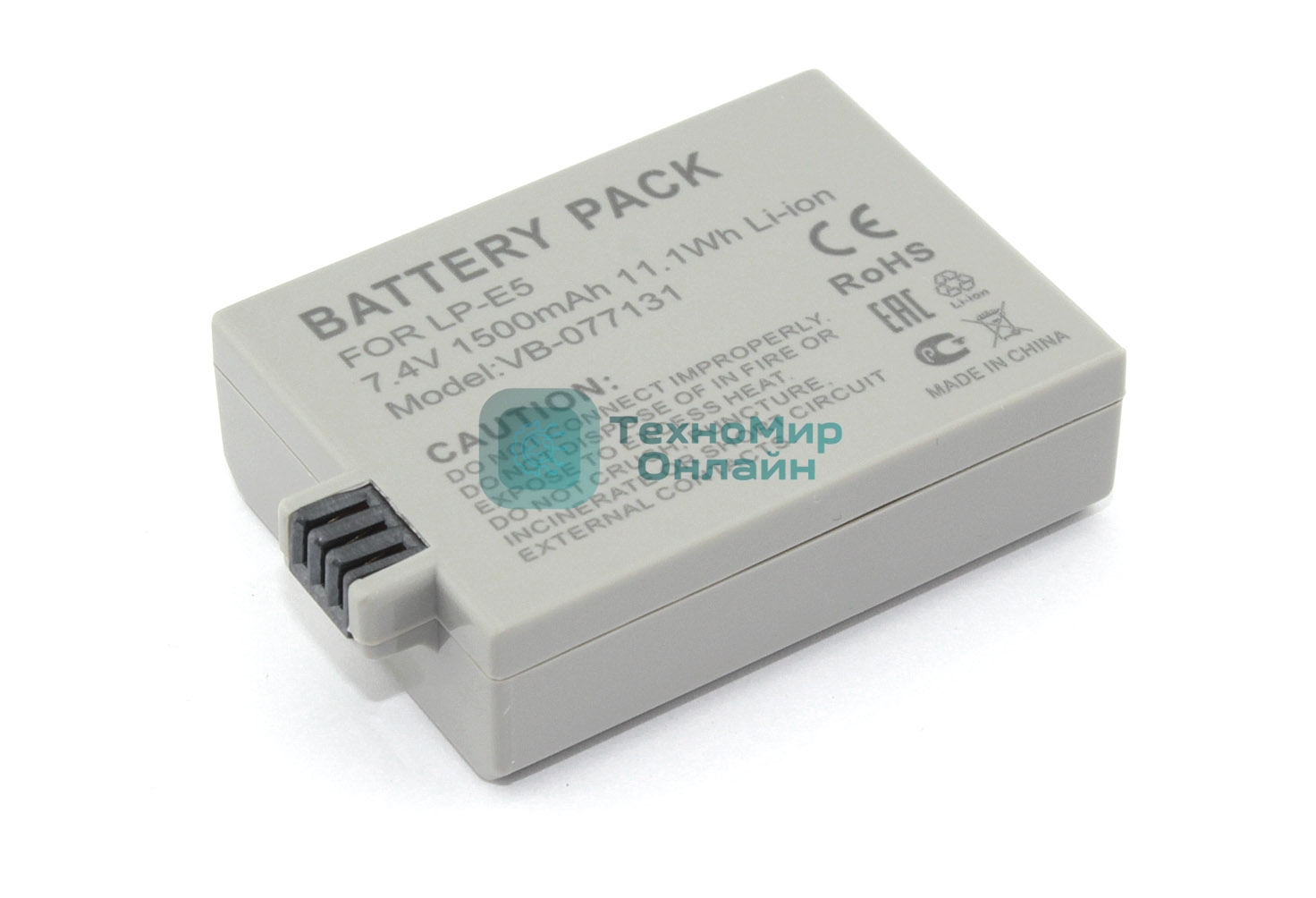 Аккумуляторная батарея для фотоаппарата Canon EOS 1000D (LP-E5) 7,4V 1500mAh