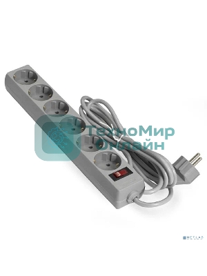 Сетевой фильтр ExeGate EX119394RUS SP-6-5G (6 розеток, 5 м, евровилка, серый)
