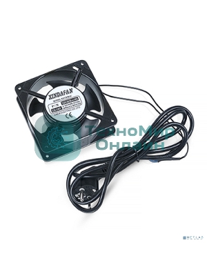 Вентиляторный модуль Cabeus, 220V, 1U, 38х120х120 мм (ВхШхГ), вентиляторов: 1, поток: 150 м3/ч, для настенных шкафов серии SH-05F, черный