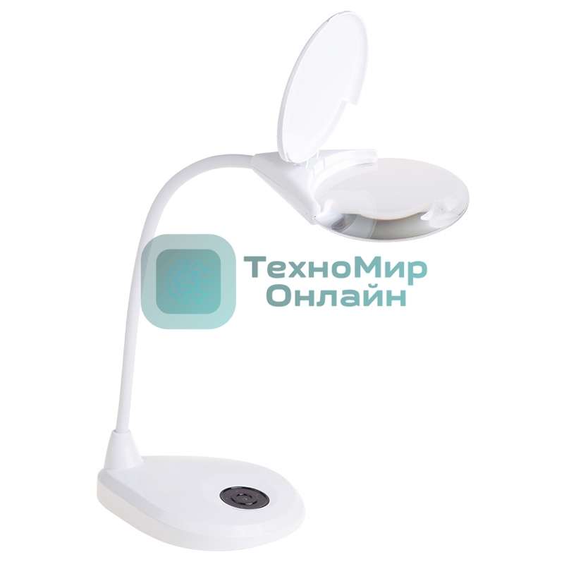 Лупа настольная 3D Rexant с подсветкой 3 LED, сенсорная регулировка яркости, EXPERT, белая