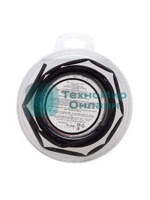 Трубка термоусаживаемая Rexant 3.0/1.5мм черный ролик 2.44м