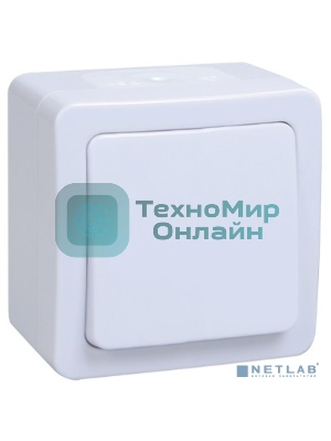 Выключатель 1-кл. ОП ГЕРМЕС PLUS 10А IP54 ВСп20-1-0-ГПБ проход. белый IEK EVMP12-K01-10-54-EC