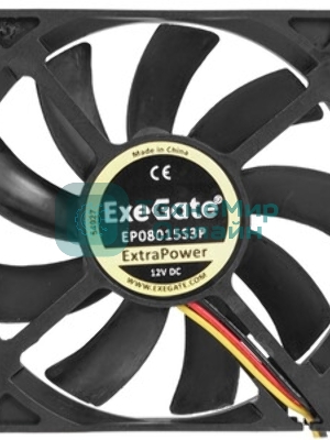 Вентилятор для корпуса ExeGate ExtraPower EP07015S3P черный, 70 мм, 3000 об/мин, 27 дБ, 3 pin