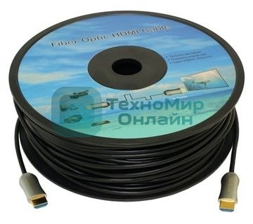 Кабель аудио-видео Fiber Optic HDMI (m)/HDMI (m) 25м. позолоченные контакты черный