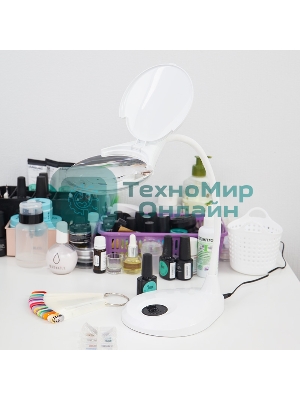 Лупа настольная 3D Rexant с подсветкой 3 LED, сенсорная регулировка яркости, EXPERT, белая