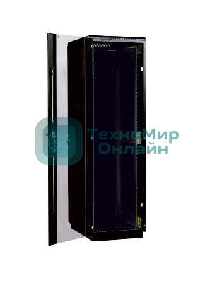 Шкаф телекоммуникационный напольный 42U (600x600) дверь стекло, черный (ШТК-М-42.6.6-1ААА-9005) (3 коробки)