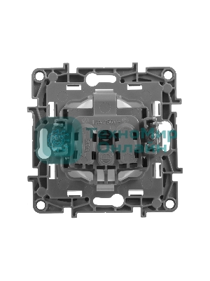 Розетка 2К на винтах, защ. шт., антрацит ETIKA