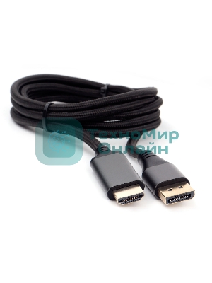 Кабель DisplayPort->HDMI Cablexpert CC-DP-HDMI-4K-6, 4K, 1.8м, 20M/19M, черный, экран, пакет