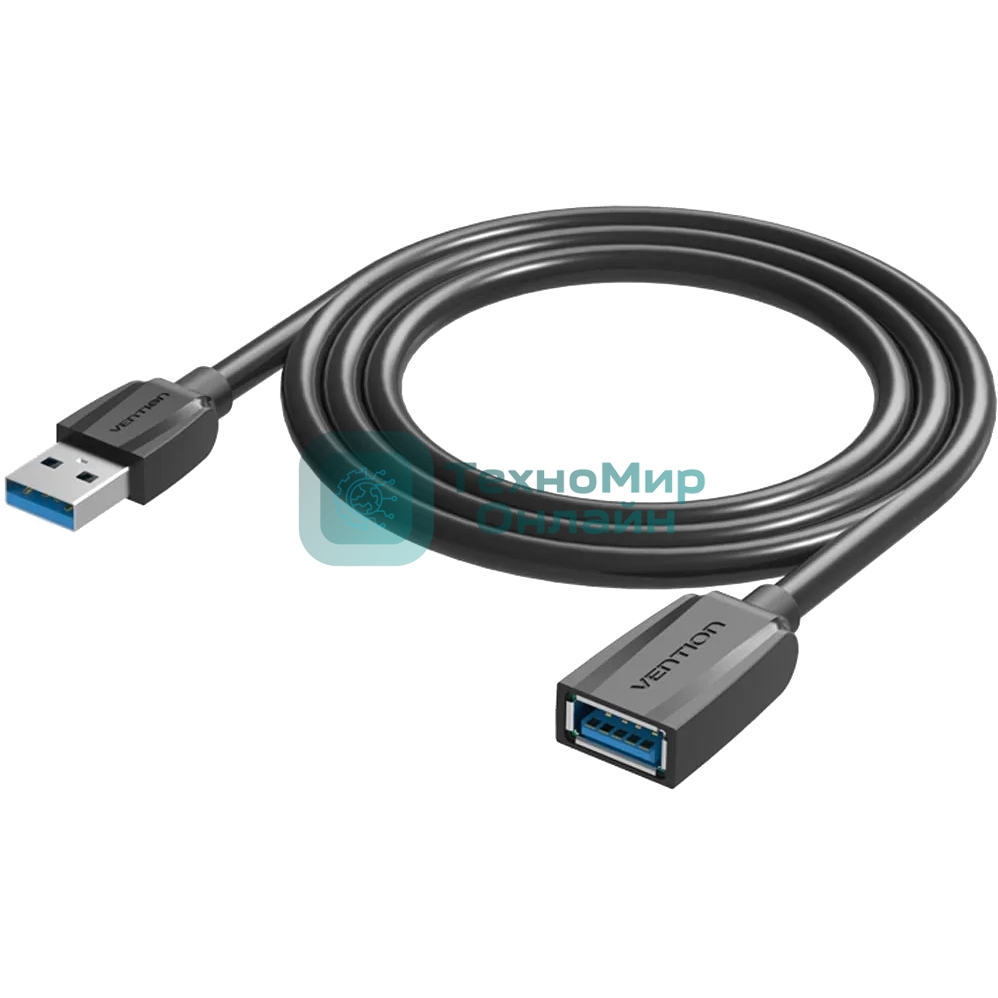 Кабель-удлинитель Vention USB 3.0 AM/AF - 0.5м Black Edition VAS-A45-B050