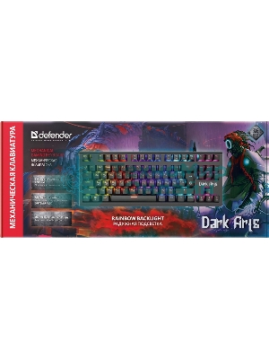 Клавиатура проводная Defender Dark Arts GK-375, USB, черный