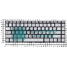 Клавиатура для ноутбука HP Envy 13-AD серебристая с подсветкой