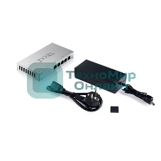 Коммутатор ZYXEL Web-managed Gigabit PoE Switch Zyxel GS1200-5HPv3, 5xRJ-45: 1G (4xPoE+), 68W PoE budget, desktop, fanless